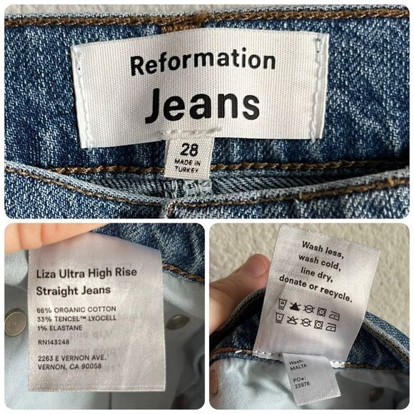 Reformation Liza Ultra High Rise Straight Jeans in Malta - Picture 6 of 9